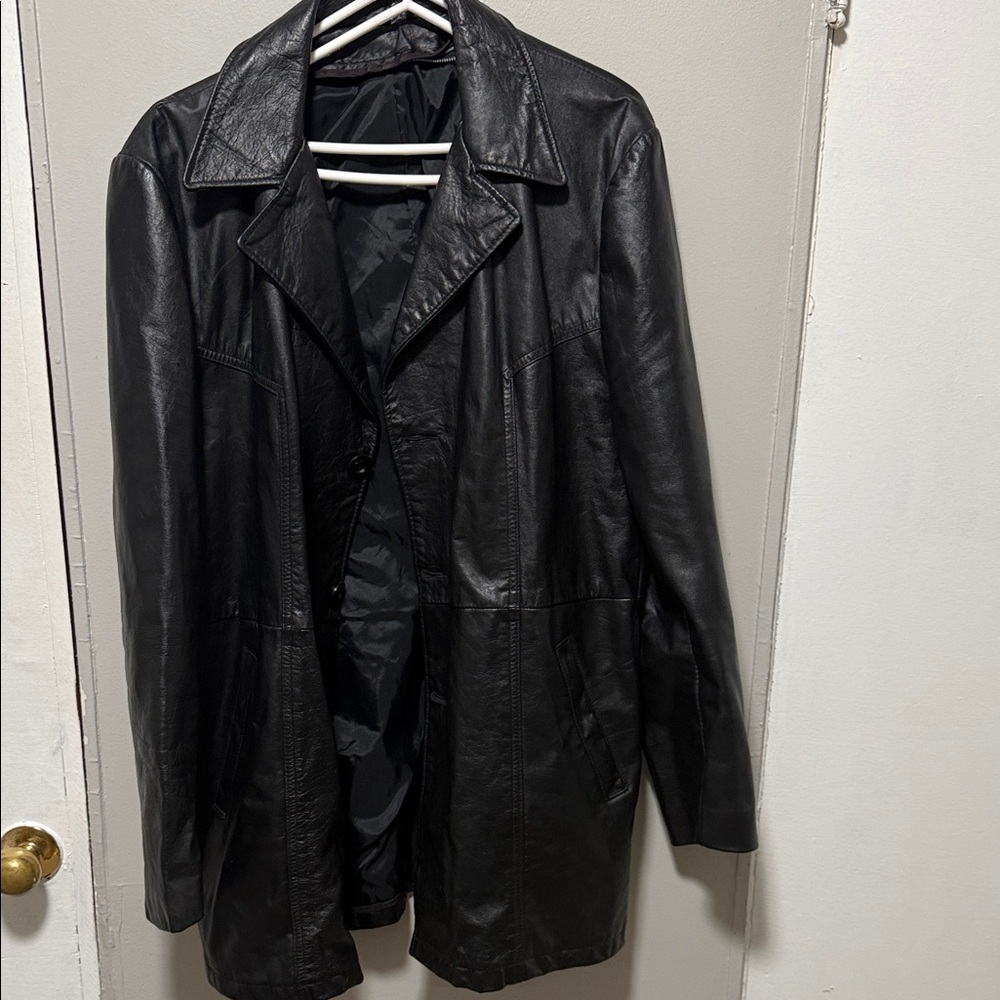 Wilson leather Black Jacket